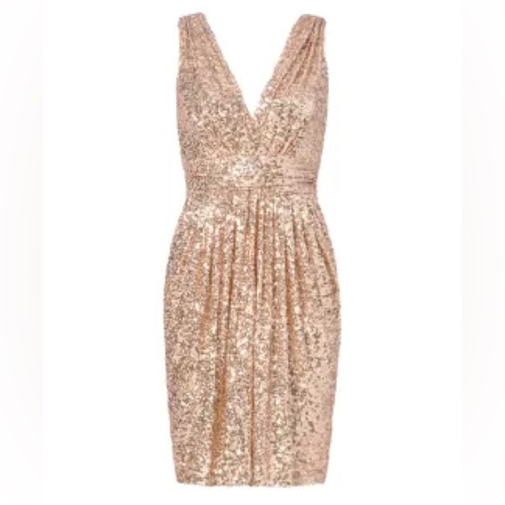 ✨ Badgley Mischka Gold Sequin Cocktail Dress - Size 10✨